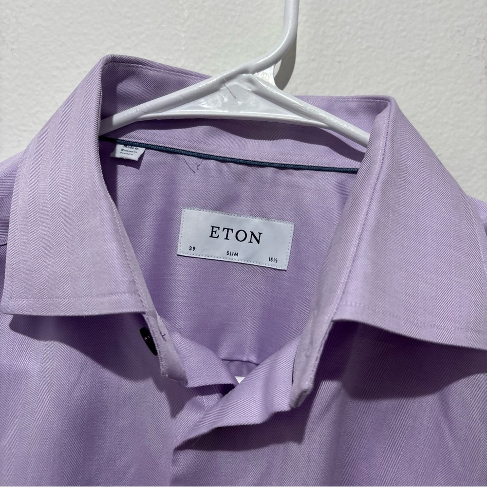 ETON Slim Purple Dress Shirt 15.5/39 - Picture 3 of 3